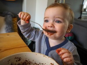 Easter crafting with kids chocolate crispy cakes