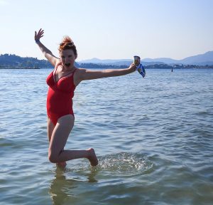 summer holiday corfu not just a tit lifestyle blog red swimsuit bravissimo