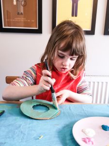 easter wreath making crafting with kids lockdown style