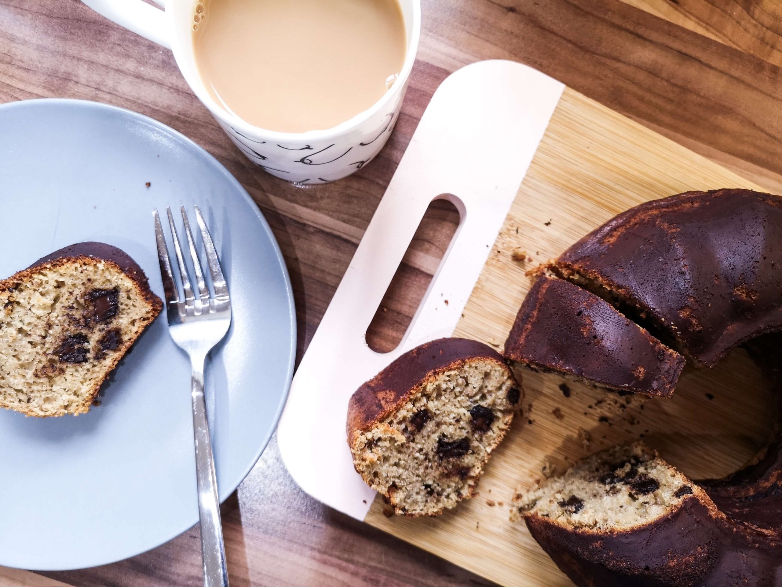 banana coffee and chocolate bundt cake recipe lockdown banana bread not just a tit