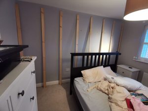 wall panelling master bedroom vertical wood strips measuring in place notjustatit.uk interior blog