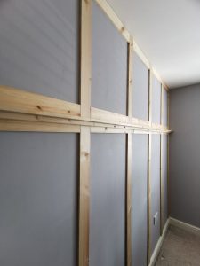 wall panelling wood strips and pattern panel finished notjustatit.uk interiors blog